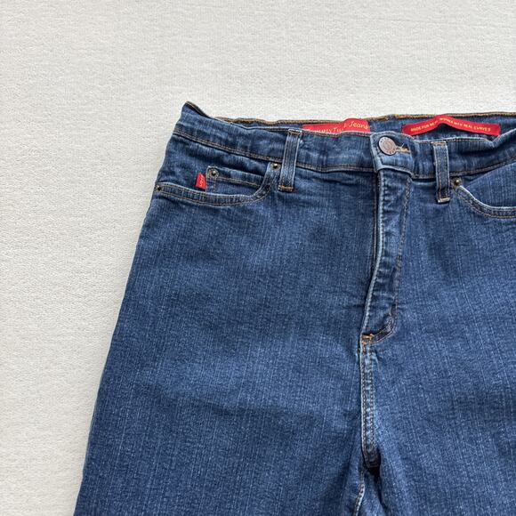 NYDJ Tummy Tuck Jeans Women Size 12 Bootcut Blue Denim Slimming Style 4000 - Picture 2 of 14